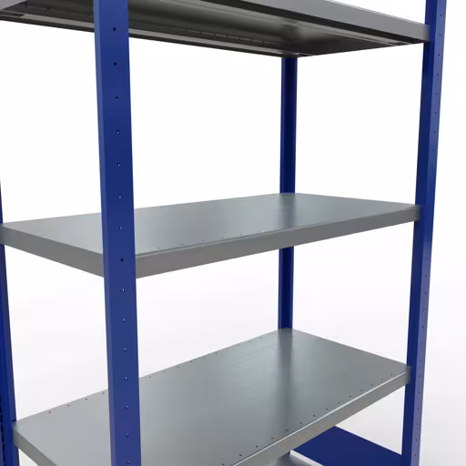 Figuur nr. 10 van het artikel basisrek, legbord, insteeksysteem MULTIplus330, 2000 x 1000 x 500 mm, 5 legborden, lengtestangen, RAL 5010 gentiaanblauw/verzinkt uit de productgroep insteeksysteem van het merk Schulte Lagertechnik.