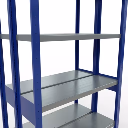 Basisplank, dubbele plank, stellingsysteem MULTIplus250, 2500 x 1000 x (2x300) mm (HxBxD), 2x6 planken, lengtestangen, RAL 5010 gentiaanblauw met de GTIN 4004514296214 Basisplank, dubbele plank, stellingsysteem MULTIplus250, 2500 x 1000 x (2x300) mm, 2x6 planken, lengtestangen, RAL 5010 gentiaanblauw van Schulte Lagertechnik met het artikelnr. 33231-B