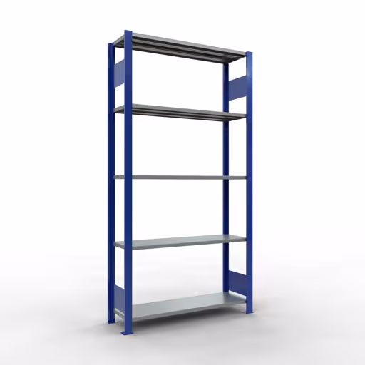 Figuur nr. 12 van het artikel basisrek, legplank-insteeksysteem MULTIplus85, 2000 x 1000 x 300 mm, 5 legborden, RAL 5010 gentiaanblauw uit de productgroep insteeksysteem van het merk Schulte Lagertechnik.