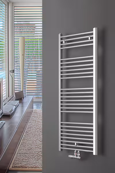 Badkamerradiator C1 916 mm x 450 mm 230 watt middenaansluiting chroom van Ximax Ximax badkamerradiator C1 middenaansluiting chroom, badkamerradiator, art.nr. 10065