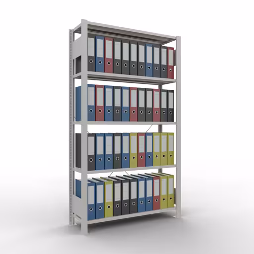 Productafbeelding nr. 13 van het artikel basisplank, kantoorplank, insteeksysteem MULTIplus85, 1800 x 1000 x 300 mm, 5 planken, kruisschoor, zonder aanslaglijst, lichtgrijs Figuur nr. 13 van het artikel, kantoorrekken, insteeksysteem MULTIplus85, 1800 x 1000 x 300 mm, 5 planken, zonder aanslaglijst, lichtgrijs uit de productgroep kantoorrekken van Schulte Lagertechnik.