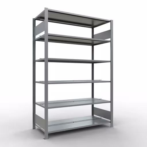 Afbeelding nr. 13 van het artikel, kantoorrekken, insteeksysteem MULTIplus150, 2000 x 1300 x 600 mm, 6 legborden, verzinkt, met middenaanslag uit de productgroep kantoorrekken van Schulte Lagertechnik
