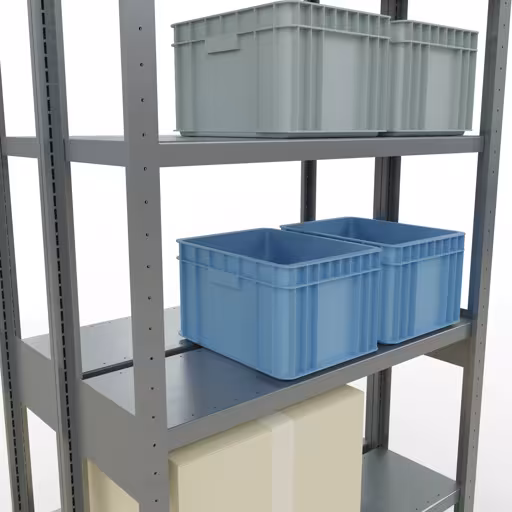 Extra afbeelding van het artikel Basisplank, dubbele plank, legplank-insteeksysteem MULTIplus250, 2500 x 1000 x (2x300) mm (HxBxD), 2x6 legborden, lengtestangen, verzinkt Extra afbeelding van het artikel Basisplank, dubbele plank, plankinsteeksysteem MULTIplus250, 2500 x 1000 x (2x300) mm, 2x6 planken, lengtestangen, verzinkt uit dubbele planken