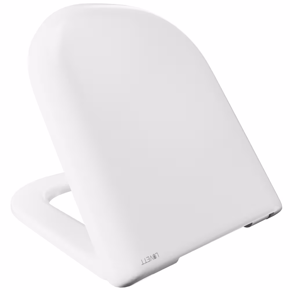 Productafbeelding nr. 10 van artikel toiletbril D900 D-vorm wit met softclose-mechanisme Figuurnummer 10 van artikel toiletbril D900 D-vorm wit met softclose-mechanisme uit de productgroep badkamerkeramiek van het merk LUVETT