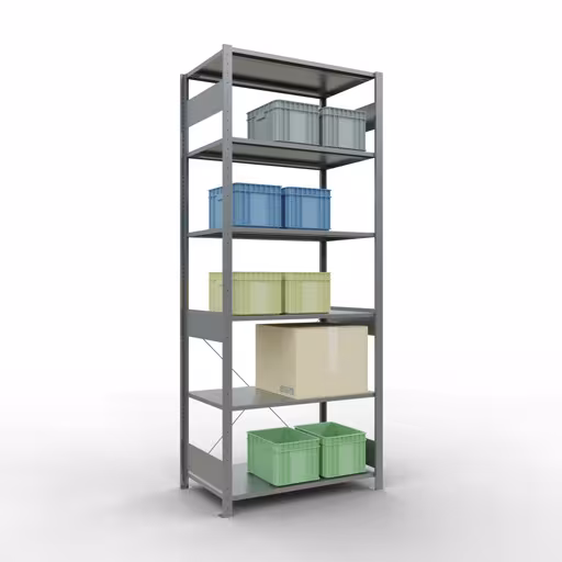 Basisplank, legbord, insteeksysteem MULTIplus85, 2500 x 1000 x 600 mm, 6 legborden, verzinkt van Schulte Lagertechnik uit het assortiment insteeksysteem