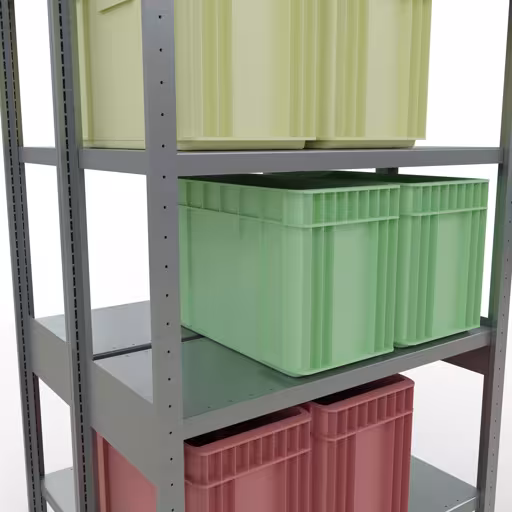 Basisplank, dubbele plank, legplank-insteeksysteem MULTIplus250, 2500 x 1000 x (2x400) mm (HxBxD), 2x6 legborden, lengtestangen, verzinkt met artikelnr. 17941 Basisplank, dubbele plank, rekkensysteem MULTIplus250, 2500 x 1000 x (2x400) mm, 2x6 planken, lengtestangen, verzinkt van Schulte Lagertechnik uit de categorie rekken