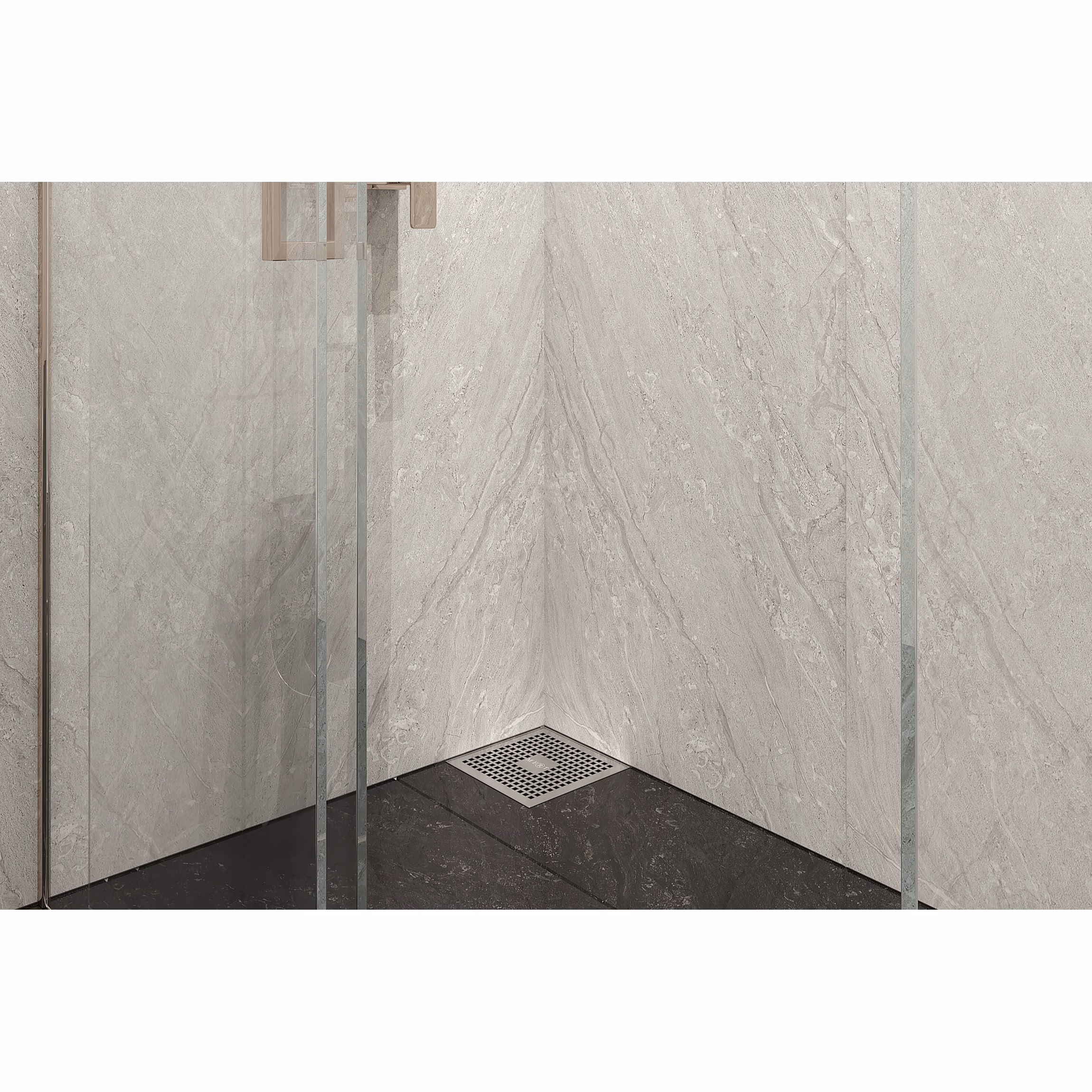 Ohne Text 6955822471914243638 MERT ULTRA FLAT 20x20cm vloerafvoer design "KARE" volledig gemaakt van roestvrij staal, afvoer DIN 50