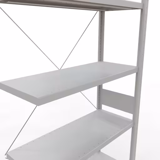 Productafbeelding nr. 15 van het artikel Aanbouwrekken, legbordstellingen, insteeksysteem MULTIplus330, 3000 x 1000 x 400 mm, 7 legborden, kruisschoor, RAL 7035 lichtgrijs Figuur nr. 15 van het artikel aanbouwrekken, legbordstellingen, insteeksysteem MULTIplus330, 3000 x 1000 x 400 mm, 7 legborden, kruisschoor, RAL 7035 lichtgrijs uit de insteeksysteem productgroep van Schulte Lagertechnik.