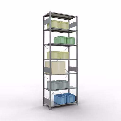 Figuur nr. 14 van het artikel basisrek, legplank-insteeksysteem MULTIplus150, 3000 x 1000 x 500 mm, 7 legborden, verzinkt uit de productgroep insteeksysteem van het merk Schulte Lagertechnik.