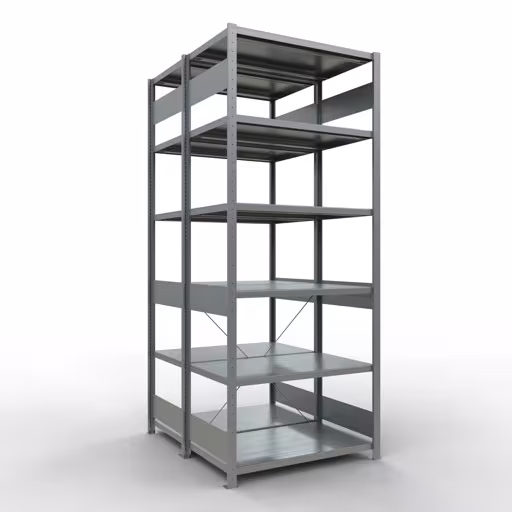 Extra afbeelding van het artikel Basisplank, dubbele plank, legplank-insteeksysteem MULTIplus250, 2500 x 1000 x (2x600) mm, 2x6 legborden, kruisschoor, verzinkt uit dubbele legborden