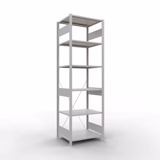Andere weergave van het artikel Basisplank, legplank-insteeksysteem MULTIplus150, 2500 x 750 x 600 mm, 6 legborden, RAL 7035 lichtgrijs uit de categorie insteeksysteem