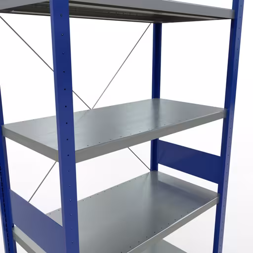 Figuur nr. 9 van het artikel basisplank, legplank, insteeksysteem MULTIplus330, 3000 x 1000 x 500 mm (HxBxD), 7 legborden, kruisschoor, RAL 5010 gentiaanblauw/verzinkt uit de plug-in systeem productgroep van het merk Schulte Lagertechnik.