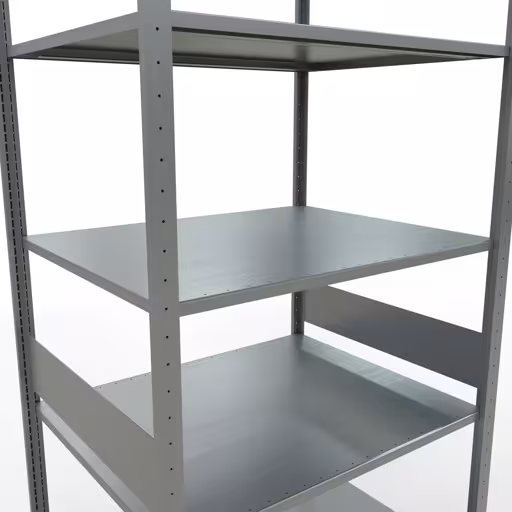 Basisplank, legbord, insteeksysteem MULTIplus150, 3000 x 1000 x 800 mm (HxBxD), 7 legborden, lengtestangen, verzinkt met artikelnr. 12782-LR Basisplank, legplank, insteeksysteem MULTIplus150, 3000 x 1000 x 800 mm, 7 legborden, lengtestangen, verzinkt van Schulte Lagertechnik uit de categorie insteeksystemen