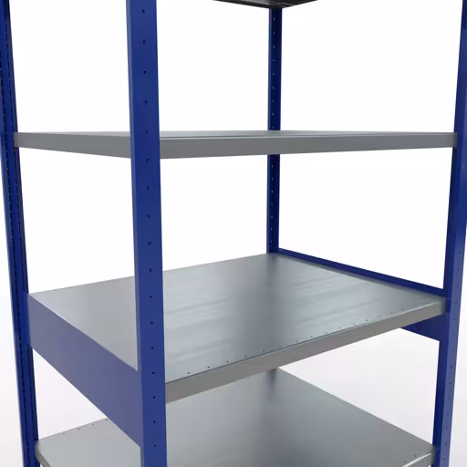 Figuur nr. 14 van het artikel basisrek, legbord, insteeksysteem MULTIplus330, 2500 x 1000 x 800 mm, 6 legborden, lengtestangen, RAL 5010 gentiaanblauw/verzinkt uit de insteeksysteem productgroep van Schulte Lagertechnik.