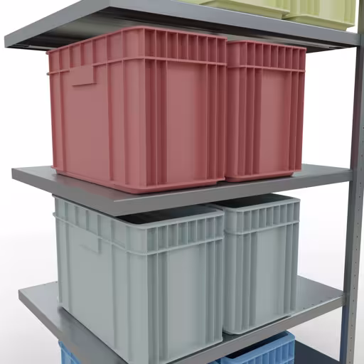 Productafbeelding nr. 12 van het artikel Aanbouwrekken, legbordstellingen, insteeksysteem MULTIplus250, 2000 x 1000 x 800 mm (HxBxD), 5 legborden, lengtestangen, verzinkt Afbeelding nr. 12 van het artikel aanbouwrekken, legbordstellingen, insteeksysteem MULTIplus250, 2000 x 1000 x 800 mm, 5 legborden, lengtestangen, verzinkt uit de productgroep insteeksysteem van Schulte Lagertechnik