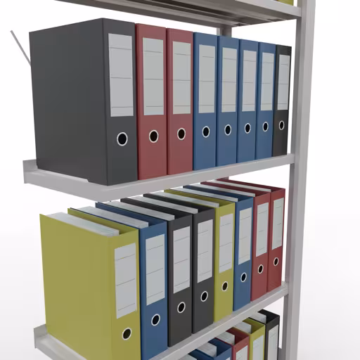 Figuur nr. 12 van het artikel, kantoorrekken, insteeksysteem MULTIplus85, 1800 x 750 x 300 mm, 5 planken, met stoplijst, lichtgrijs uit de productgroep kantoorrekken van Schulte Lagertechnik.