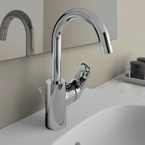Detailbild 4039630 IS Ceraflex wastafelmengkraan met hoge uitloop en afloop 146 mm chroom