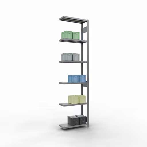 Afbeelding nr. 14 van het artikel aanbouwrekken, legbordstellingen, insteeksysteem MULTIplus250, 3000 x 750 x 300 mm, 7 legborden, lengtestangen, verzinkt uit de insteeksysteem productgroep van Schulte Lagertechnik