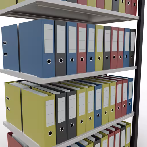 , kantoorrek, insteeksysteem MULTIplus150, 1800 x 1000 x 600 mm, 5 legborden, zonder middenaanslag, zwart/lichtgrijs van Schulte Lagertechnik uit het assortiment kantoorrekken