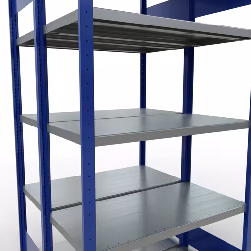 Extra afbeelding van het artikel Basisplank, dubbele plank, plankinsteeksysteem MULTIplus250, 2000 x 1000 x (2x500) mm, 2x5 planken, lengtestangen, RAL 5010 gentiaanblauw uit dubbele planken