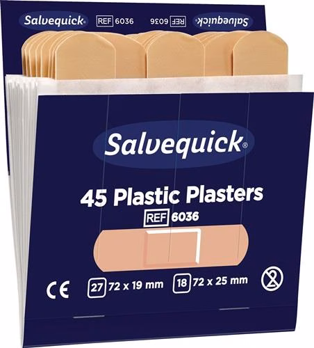 Salvequick pleisterstrips navulverpakking SALVEQUICK uit de categorie EHBO-kasten en EHBO-benodigdheden met artikelnummer 4000386489