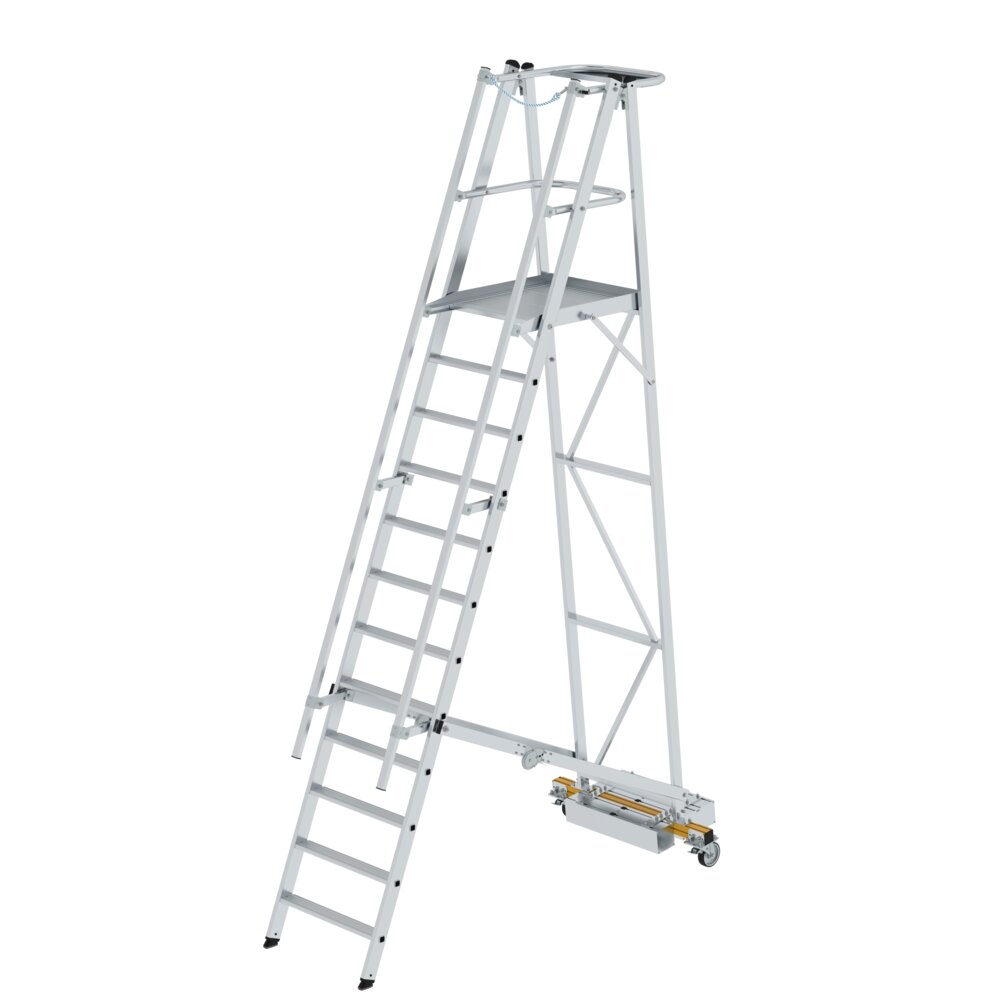 Munk opvouwbare platformladder met smal chassis, 12 treden, van Günzburger Steigtechnik Munk opklapbare platformladder met smal onderstel, uit de categorie platformladders, artikelnummer 052712