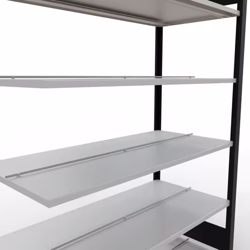 Aanbouwrekken, kantoorrekken, insteeksysteem MULTIplus150, 2000 x 1300 x 600 mm, 6 planken, lengtestangen, met middenaanslag, zwart/lichtgrijs van Schulte Lagertechnik uit de categorie kantoorrekken