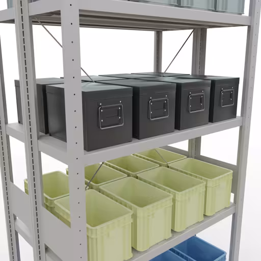 Basisplank, dubbele plank, rekkensysteem MULTIplus250, 3000 x 1000 x (2x300) mm, 2x7 planken, kruisschoor, RAL 7035 lichtgrijs van Schulte Lagertechnik uit het rekkenprogramma