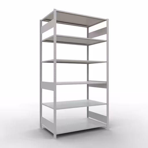 Basisplank, plankplank, insteeksysteem MULTIplus150, 2500 x 1300 x 800 mm, 6 planken, lengtestangen, RAL 7035 lichtgrijs van Schulte Lagertechnik met het artikelnr. 32681-130-LR