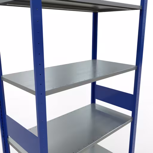 Basisplank, legplank, insteeksysteem MULTIplus150, 3000 x 1000 x 500 mm, 7 legborden, lengtestangen, RAL 5010 gentiaanblauw/verzinkt uit de categorie basisplanken met de GTIN 4004514280565 Basisplank, legplank, insteeksysteem MULTIplus150, 3000 x 1000 x 500 mm, 7 legborden, lengtestangen, RAL 5010 gentiaanblauw/verzinkt van het merk Schulte Lagertechnik uit het plug-in systeem-assortiment
