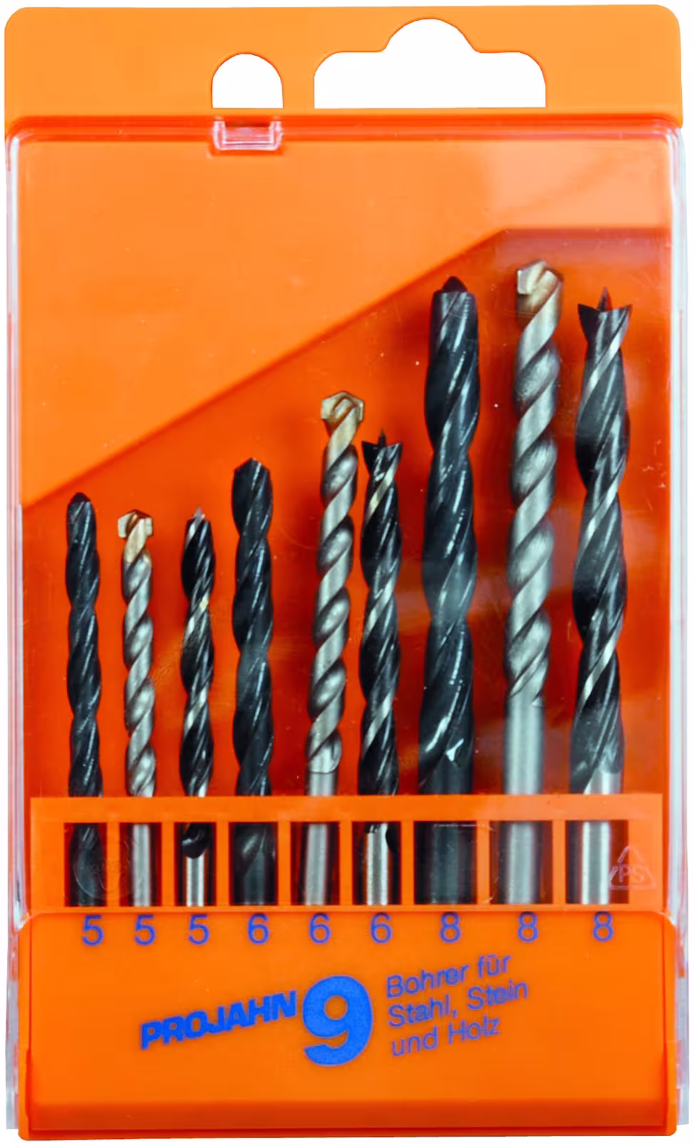 Kunststof cassette staal/steen/hout 9 stuks 5-8 mm van het merk PROJAHN uit het assortiment machine accessoires