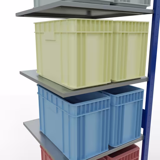 Aanbouwrekken, rekken, insteeksysteem MULTIplus150, 3000 x 750 x 800 mm, 7 legborden, RAL 5010 gentiaanblauw/verzinkt/verzinkt van het merk Schulte Lagertechnik uit het assortiment insteeksysteem