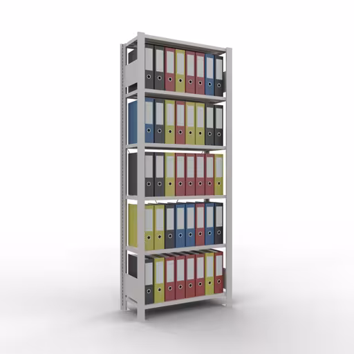 Figuur nr. 9 van het artikel basisrek, kantoorrek, insteeksysteem MULTIplus85, 2000 x 750 x 300 mm, 6 planken, kruisschoor, zonder aanslaglijst, lichtgrijs uit de productgroep kantoorrekken van Schulte Lagertechnik.