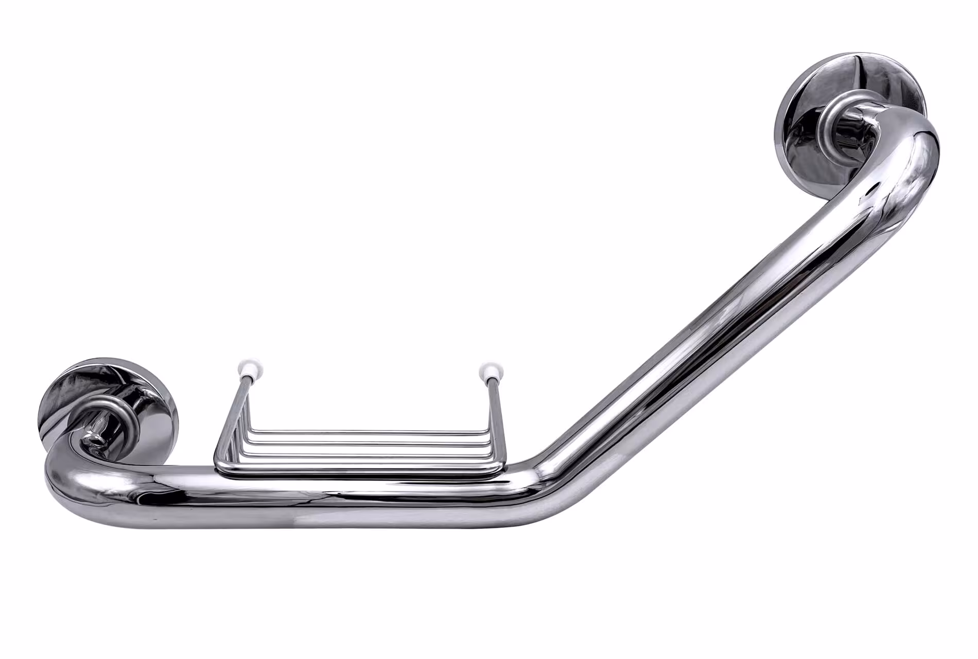 Sam M hoekbeugel, glanzend chroom, inclusief opbergmand, RVS uit de categorie handgrepen met de GTIN 4006956159485 Sam M hoekbeugel, glanzend chroom, inclusief opbergmand, RVS van het merk Ridder uit het assortiment badkamerinrichting en sanitair