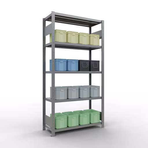 Andere weergave van het artikel basisplank, legbord, insteeksysteem MULTIplus250, 2000 x 1000 x 400 mm, 5 legborden, lengtestangen, verzinkt uit de categorie insteeksysteem