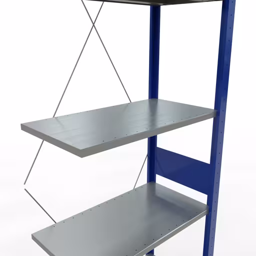 Productafbeelding nr. 14 van het artikel aanbouwrekken, stellingrekken, insteeksysteem MULTIplus150, 3000 x 750 x 400 mm, 7 legborden, RAL 5010 gentiaanblauw/verzinkt/verzinkt uit het insteeksysteem-assortiment van Schulte Lagertechnik