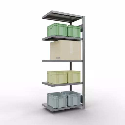 Figuur nr. 8 van het artikel aanbouwrekken, legbordstellingen, insteeksysteem MULTIplus250, 2000 x 750 x 500 mm, 5 legborden, verzinkt uit de productgroep insteeksysteem van het merk Schulte Lagertechnik.