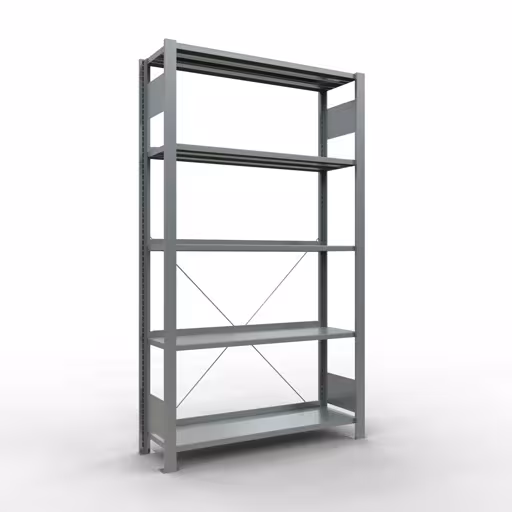 Afbeelding nr. 11 van het artikel basisplank, kantoorplank, insteeksysteem MULTIplus85, 1800 x 1000 x 300 mm, 5 planken, kruisschoor, verzinkt, met aanslagbeugel uit de productgroep kantoorplanken van Schulte Lagertechnik