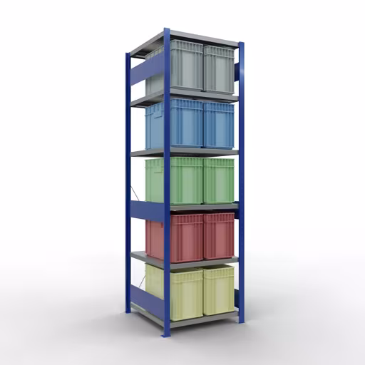 Figuur nr. 7 van het artikel basisrek, legplank-insteeksysteem MULTIplus250, 2500 x 750 x 800 mm, 6 legborden, RAL 5010 gentiaanblauw/verzinkt/verzinkt uit de productgroep insteeksysteem van het merk Schulte Lagertechnik