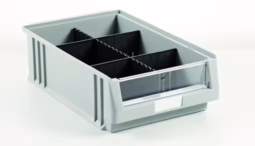 Voorklep voor open opbergdoos 200 x 315 x 500 mm van Schulte Lagertechnik Voorklep voor open opbergbox 200 x 315 x 500 mm, accessoires, art.nr. 13506