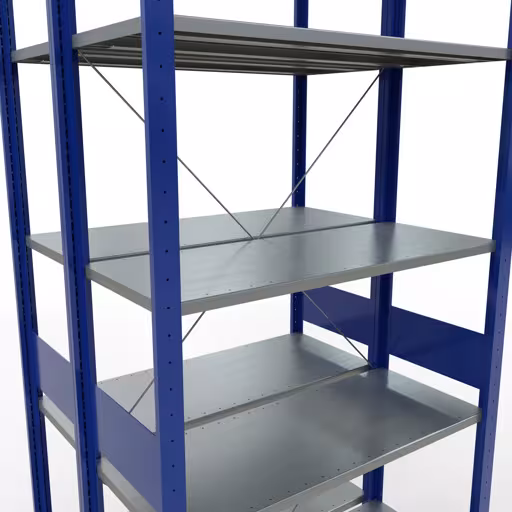 Basisplank, dubbele plank, plankinsteeksysteem MULTIplus150, 3000 x 1000 x (2x800) mm, 2x7 planken, RAL 5010 gentiaanblauw van Schulte Lagertechnik met het artikelnr. 32742-B