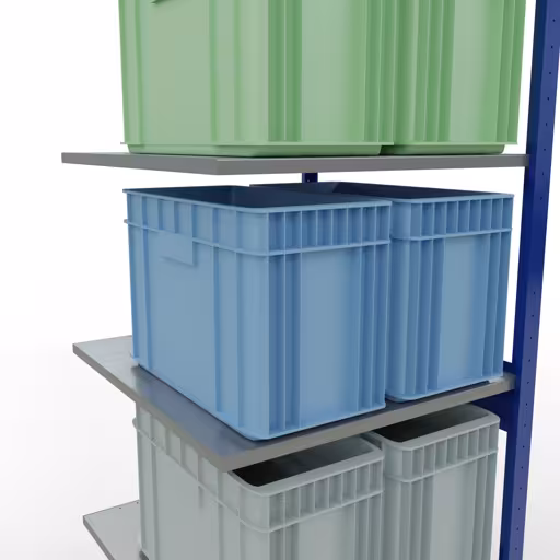 Aanbouwrekken, rekken, insteeksysteem MULTIplus150, 2500 x 750 x 800 mm, 6 planken, RAL 5010 gentiaanblauw/verzinkt/verzinkt van Schulte Lagertechnik uit de categorie insteeksystemen