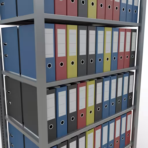 Basisplank, kantoorstelling, insteeksysteem MULTIplus150, 2300 x 1000 x 600 mm, 7 legborden, lengtestangen, verzinkt, zonder middenaanslag uit de categorie insteeksysteem met de GTIN 4004514231802 , kantoorrekken, insteeksysteem MULTIplus150, 2300 x 1000 x 600 mm, 7 legborden, verzinkt, zonder middenaanslag van Schulte Lagertechnik uit het assortiment kantoorrekken