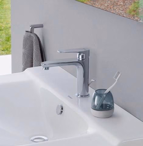 Duravit B.1 monoknop wastafelmengkraan M met trekstang, chroom Hansgrohe