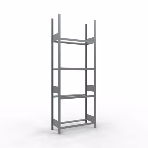 Basisplank, wiel-/bandenplank, 2750 x 1000 x 400 mm (HxBxD), verzinkt, 4 opbergniveaus met 150 kg vakbelasting per niveau, opbergruimte voor auto-onderdelen, art.nr. 20984