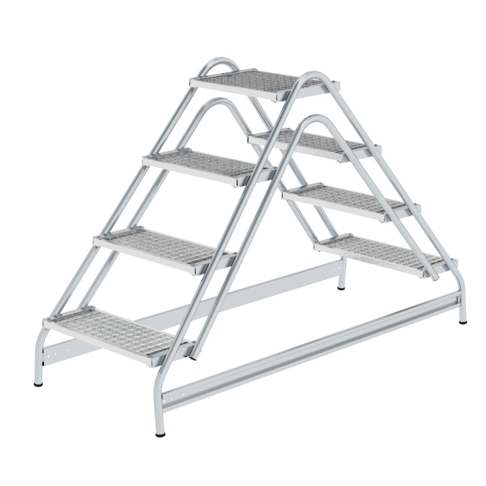 Munk werkplatform, toegankelijk vanaf beide zijden, stalen rooster, uit de categorie platformtrappen, artikelnummer 050064