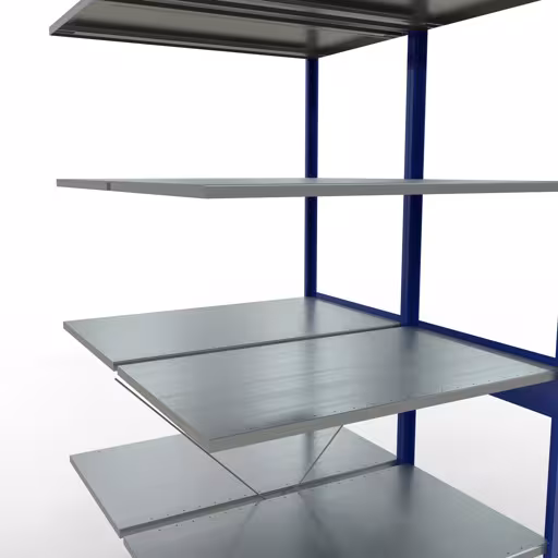 Aanbouwrekken, dubbele rekken, rekkensysteem MULTIplus150, 2500 x 1000 x (2x600) mm, 2x6 planken, kruisschoor, RAL 5010 gentiaanblauw van Schulte Lagertechnik uit de categorie rekken