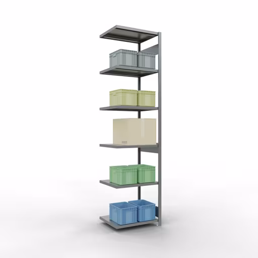 Figuur nr. 11 van het artikel aanbouwrekken, legbordstellingen, insteeksysteem MULTIplus250, 3000 x 750 x 600 mm, 7 legborden, verzinkt uit de productgroep insteeksysteem van het merk Schulte Lagertechnik.