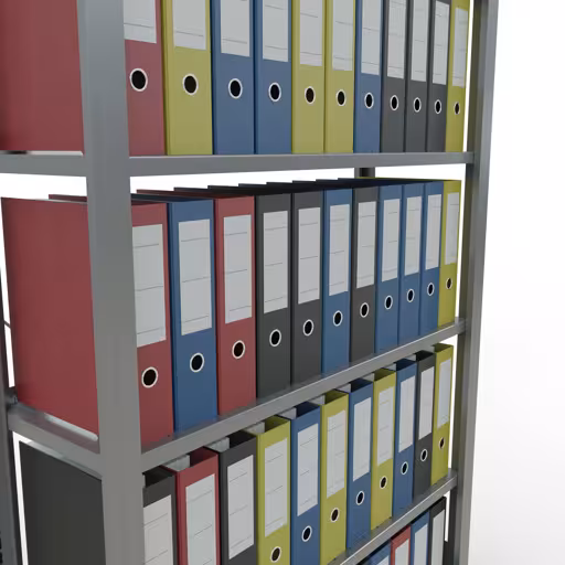Figuur nr. 10 van het artikel basisplank, kantoorplank, insteeksysteem MULTIplus85, 2000 x 1000 x 300 mm, 6 planken, kruisschoor, verzinkt, met aanslagbeugel uit de productgroep kantoorplanken van Schulte Lagertechnik.