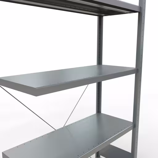 Aanbouwrekken, rekken, insteeksysteem MULTIplus330, 2000 x 1000 x 400 mm (HxBxD), 5 legborden, kruisschoor, verzinkt van Schulte Lagertechnik uit de categorie insteeksystemen